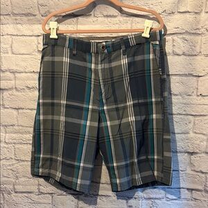 Hurley Gray and Blue Flat Front Shorts Size 34